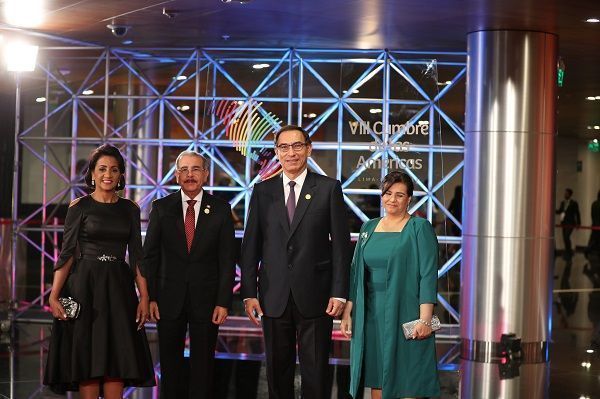 Danilo Medina y Cándida Montilla de Medina asisten al acto inaugural VIII Cumbre de las Américas