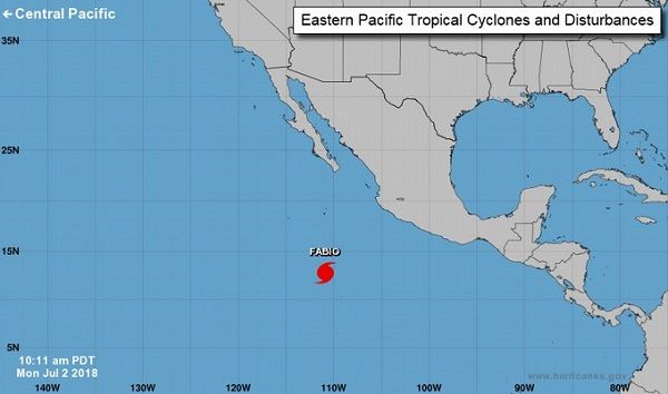 El huracán Fabio esta frente a costas del Pacífico mexicano