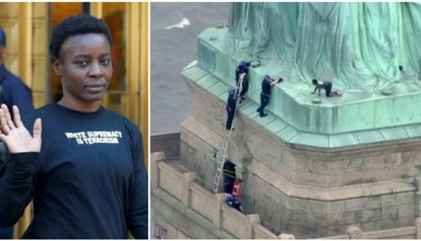 Presentan cargos a mujer que trepó Estatua de la Libertad