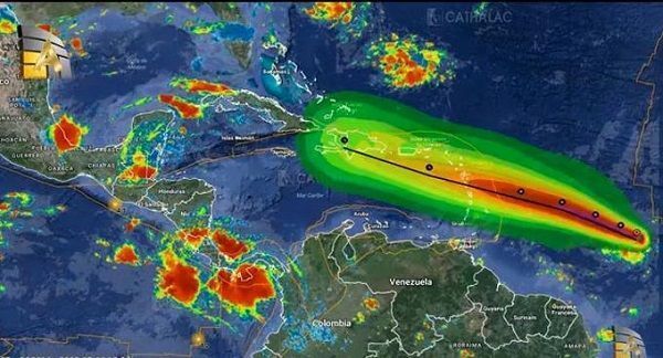 Huracán Beryl pasaría el lunes por Puerto Rico y el martes al sur de RD