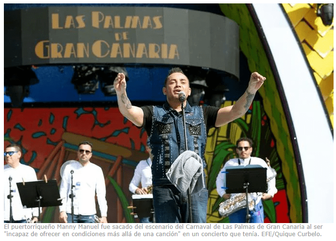 A Manny Manuel lo bajan de un escenario en España «incapaz» de cantar