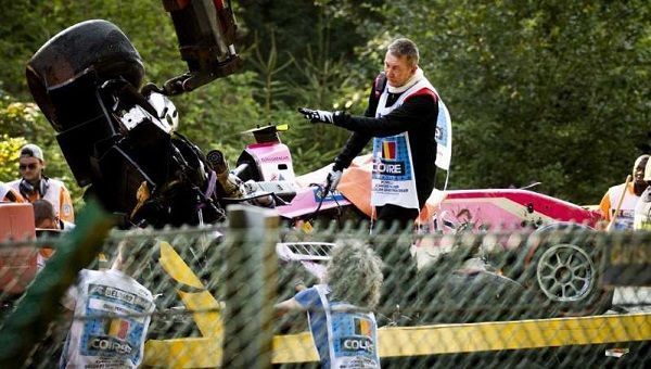 Hubert fallece tras un fuerte accidente en la Fórmula 2 en Spa