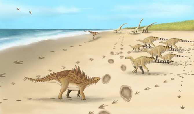 Huellas de dinosaurios de hace 110 millones de años