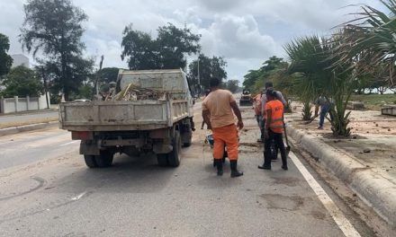 Brigadas trabajan para habilitar vía del Malecón tras el paso de Elsa