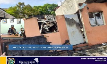 Policía de Haina investiga incendio en residencia