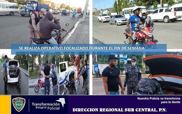 Policía de Bani realiza amplio operativo focalizado en el fin de semana