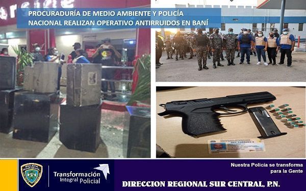 Procuraduría de Medio Ambiente y Policía Nacional realizan operativo antirruidos en Baní