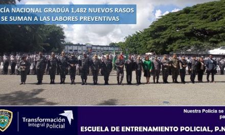 Policía Nacional gradúa 1,482 nuevos rasos que se suman a las labores preventivas