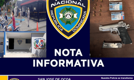 Policía de Ocoa ocupa arma de fuego mediante operativo en los centros de expendio de bebidas alcohólicas