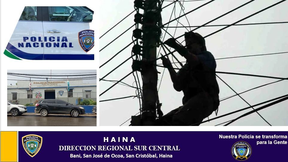 Policía de Haina envía hombre acusado de robo de alambre