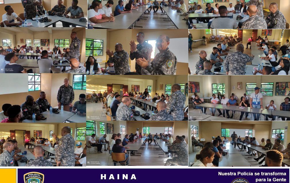 Director Regional Sur Central y comandante Departamento de Haina sostienen reunión con grupo de jóvenes