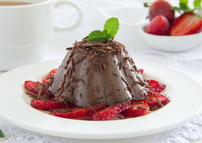 ¿El postre? Flan de chocolate