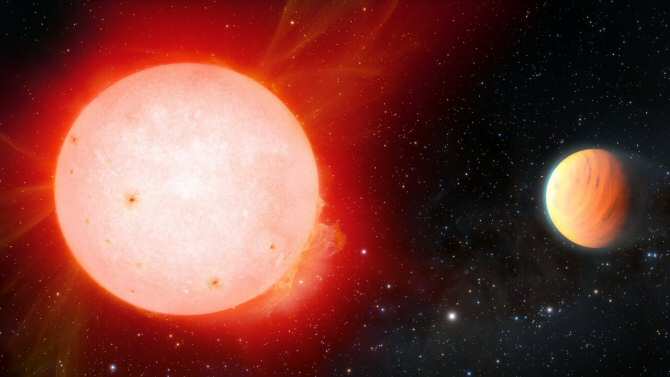 El planeta de menor densidad detectado en torno a una estrella enana roja