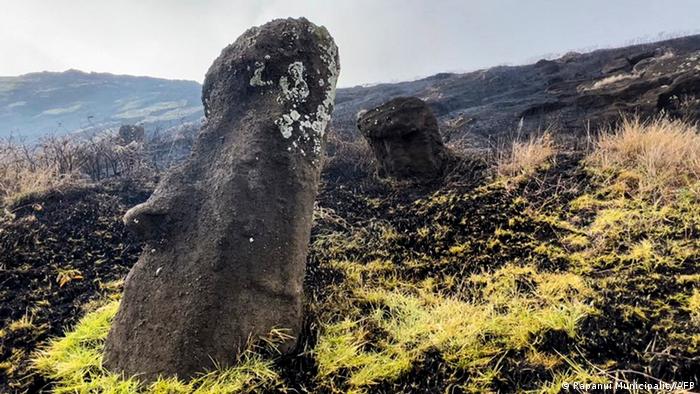 Chile: incendio causa daño «irreparable» a estatuas moái de Isla de Pascua