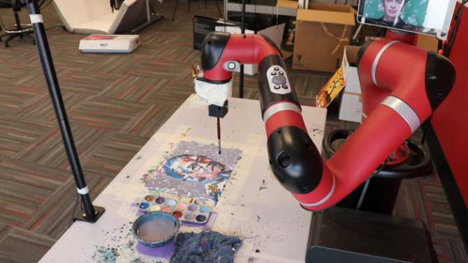 Cuadros pintados por un robot gracias a la inteligencia artificial