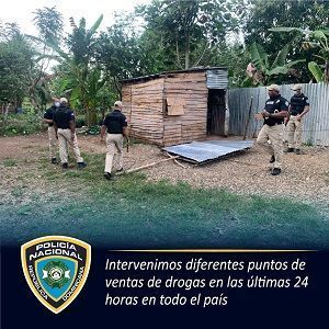 Policía de Boca Chica intervienen en las últimas 24 horas diferentes puntos de ventas de drogas