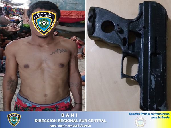 Policía de Baní apresan hombre y le ocupan arma de fuego sin documentos