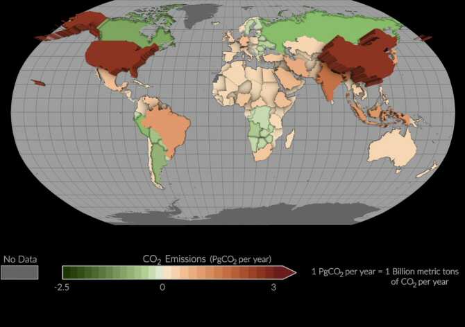 Midiendo las emisiones de dióxido de carbono por país