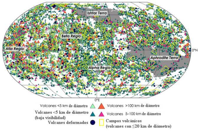 Ochenta y cinco mil volcanes en Venus