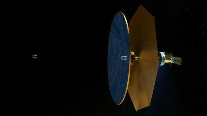Telescopio fluídico gigantesco en el espacio