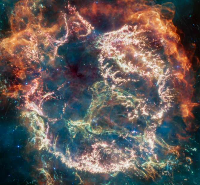 Detalles nunca antes vistos en Casiopea A, donde explotó una estrella