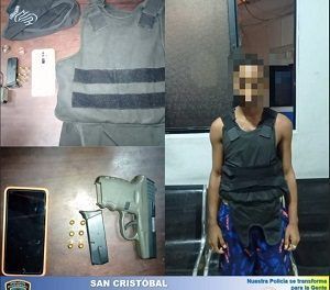 Miembros Policiales apresaron una persona en flagrante delito por posesión de arma de fuego ilegal
