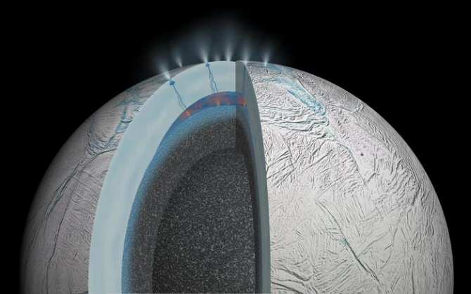 Hallan un ingrediente clave para la vida en Encélado, una luna de Saturno