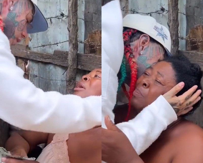 Tekashi 69 vuelve a repartir miles de dólares en barrios dominicanos