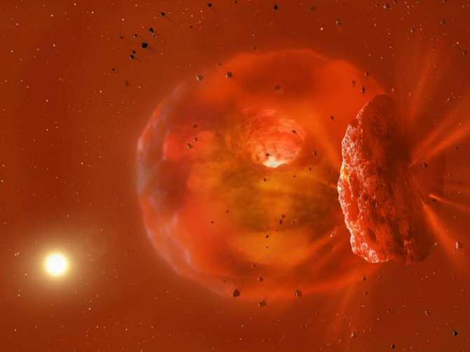 Colisión entre planetas gigantes