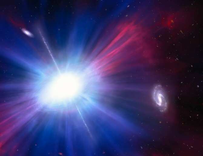Explosión extraña y de potencia colosal entre galaxias