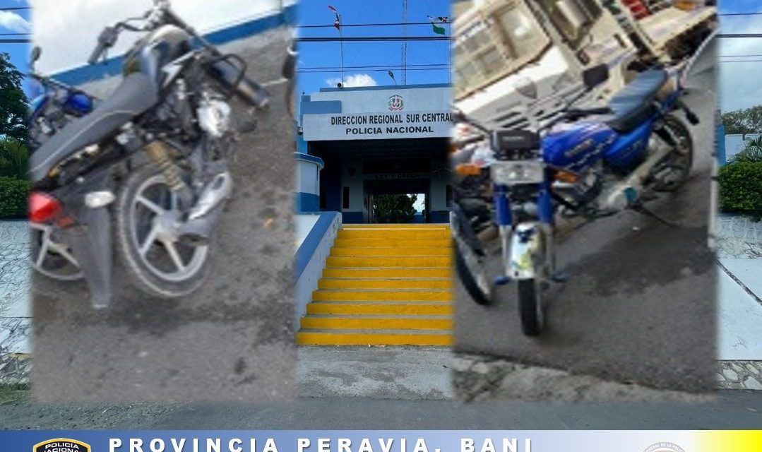 Operación rescate captura y recuperación de motocicletas robadas en Baní