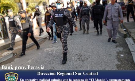 Dirección Regional Sur Central en operativo policial culmina con la captura de «El Monito», supuestamente por homicidio, despojo de cadena y celular en Baní