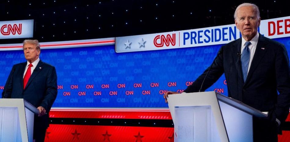 Un Biden titubeante buscó la confrontación en debate con Trump, que respondió con falsedades