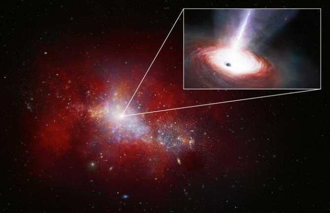 El agujero negro que más materia tragaba en la infancia del universo