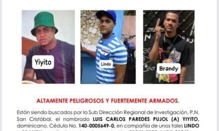 Policía Nacional busca a “Yiyito”, “Lindo” y “Brandy” por muerte de dos hombres y ocasionar heridas a un tercero en San Cristóbal