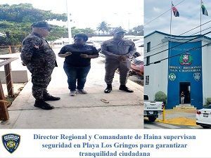 Director Regional y Comandante de Haina supervisan seguridad en Playa Los Gringos para garantizar tranquilidad ciudadana