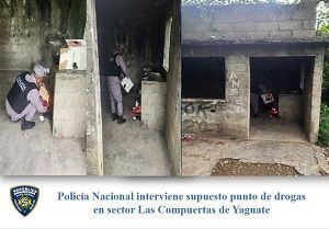 Policía Nacional interviene supuesto punto de drogas en sector Las Compuertas de Yaguate