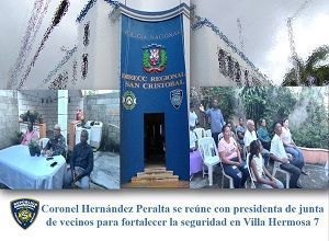 Coronel Hernández Peralta se reúne con presidenta de junta de vecinos para fortalecer la seguridad en Villa Hermosa 7