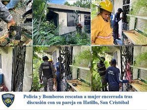 Policía y Bomberos rescatan a mujer encerrada tras discusión con su pareja en Hatillo, San Cristóbal