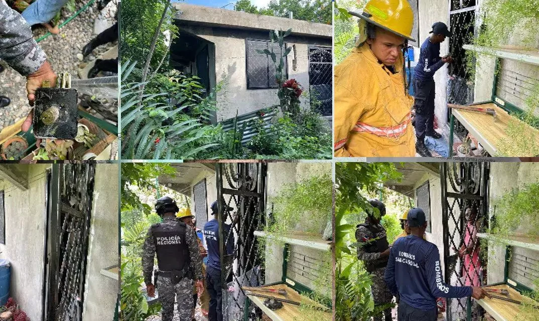 Policía Nacional y Bomberos rescatan a mujer encerrada por su pareja en Hatillo, San Cristóbal