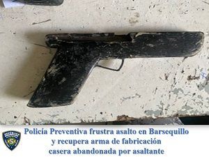 Policía Preventiva frustra asalto en Barsequillo y recupera arma de fabricación casera abandonada por asaltante