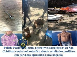 Policía Nacional ejecuta operativos estratégicos en San Cristóbal contra microtráfico dando resultados positivos con personas apresadas e investigadas