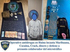 Operativo antidrogas en Haina incauta Marihuana, Cocaína, Crack, dinero y detiene a presunto colaborador del microtráfico