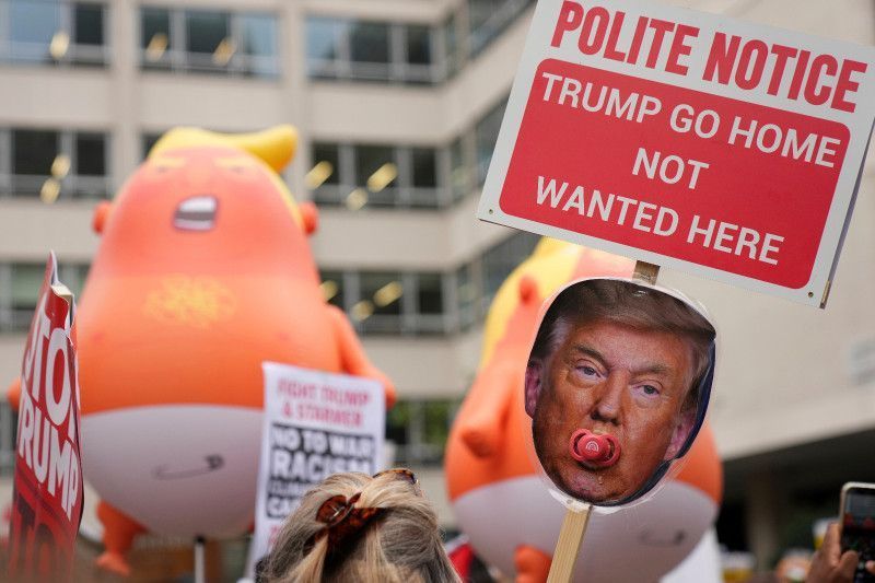 Protestas y arrestos en la visita de Trump a Londres