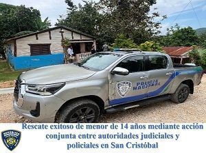 Rescate exitoso de menor de 14 años mediante acción conjunta entre autoridades judiciales y policiales en San Cristóbal