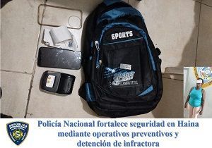 Policía Nacional fortalece seguridad en Haina mediante operativos preventivos y detención de infractora