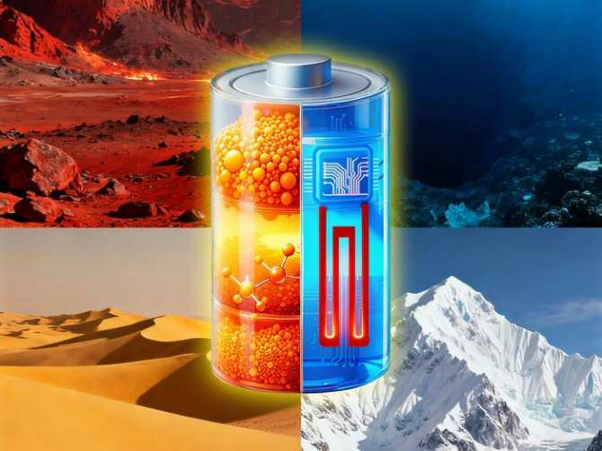 Pilas de iones de litio capaces de funcionar a temperaturas de entre 75 grados centígrados y 50 bajo cero