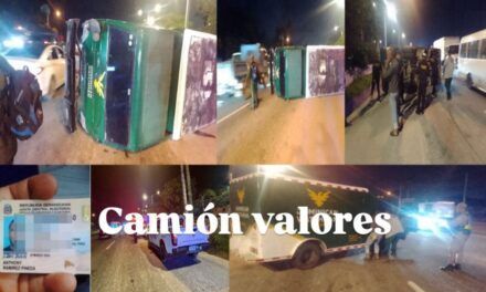 Policía actúa con rapidez y coordinación para controlar accidente de camión de valores en San Cristóbal