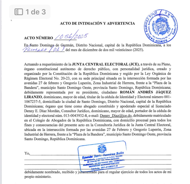 JCE intima a Fuerza del Pueblo por proselitismo anticipado en marcha del domingo