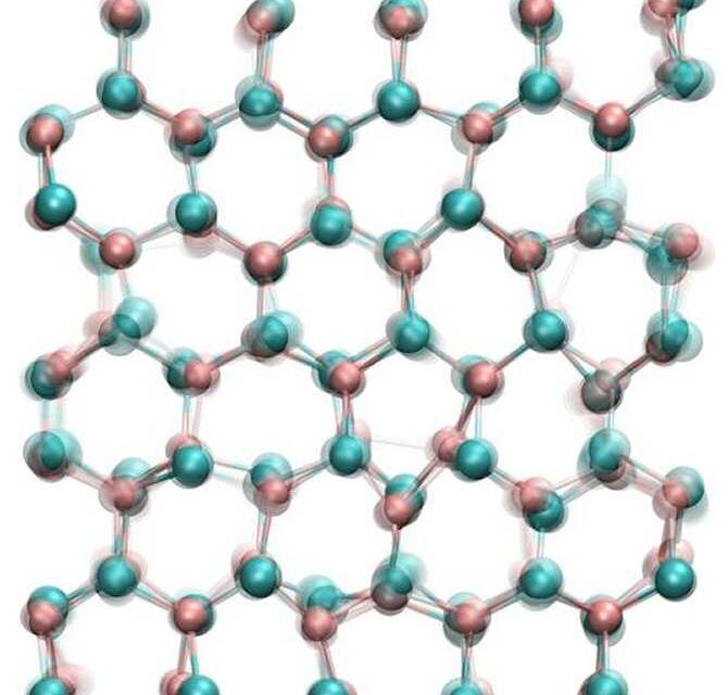 Material bidimensional en un extraño estado entre sólido y líquido